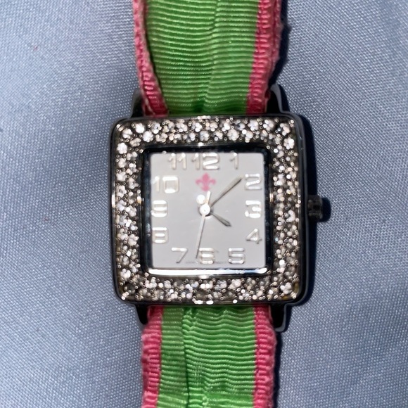 AKA rhinestone diamond watch 8in fleur de lis - Picture 2 of 5